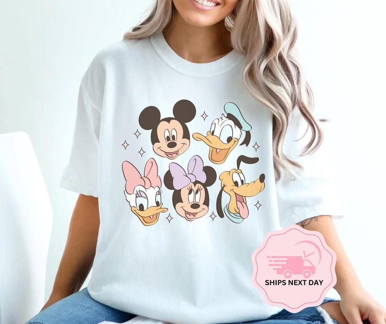 Mickey and Friends Disney Shirts, Minnie Mouse, Daisy Duck, Donald Duck, Pluto,  Shirts, Disney World Shirt, Disneyland Shirts, Girls Disney