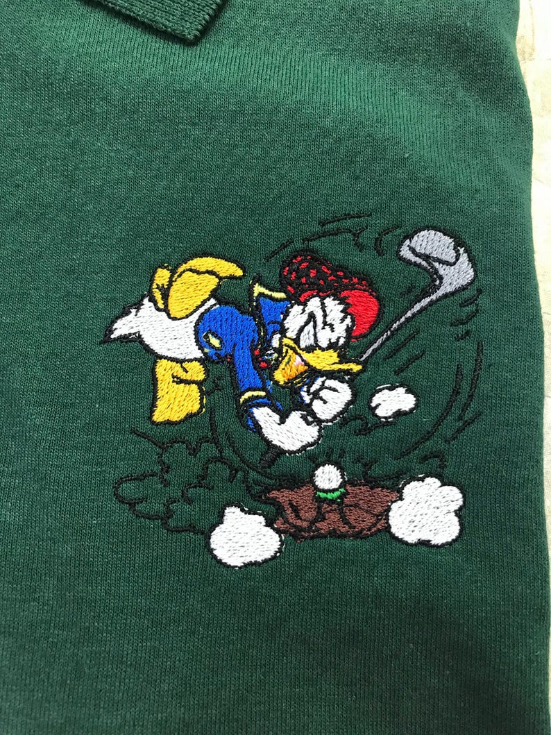 Donald Duck Golfing Embroidered Polo