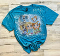 Anna Elsa Polaroid tshirt, bleached disney princess shirt, kids princesses shirt, girls disney Frozen bleach washed, bleached princess tee