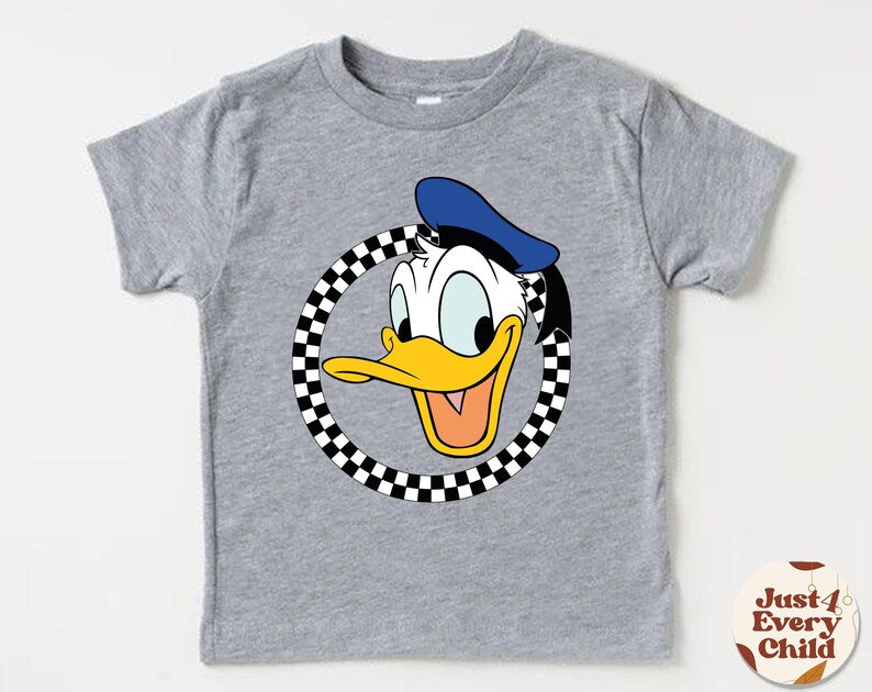Donald Duck Kids Shirt, Disneyland Shirt, Donald Duck Gift Shirt, Retro Donald Duck Tee, Cute Donald  Bodysuit, Checked Donald Kids Shirt
