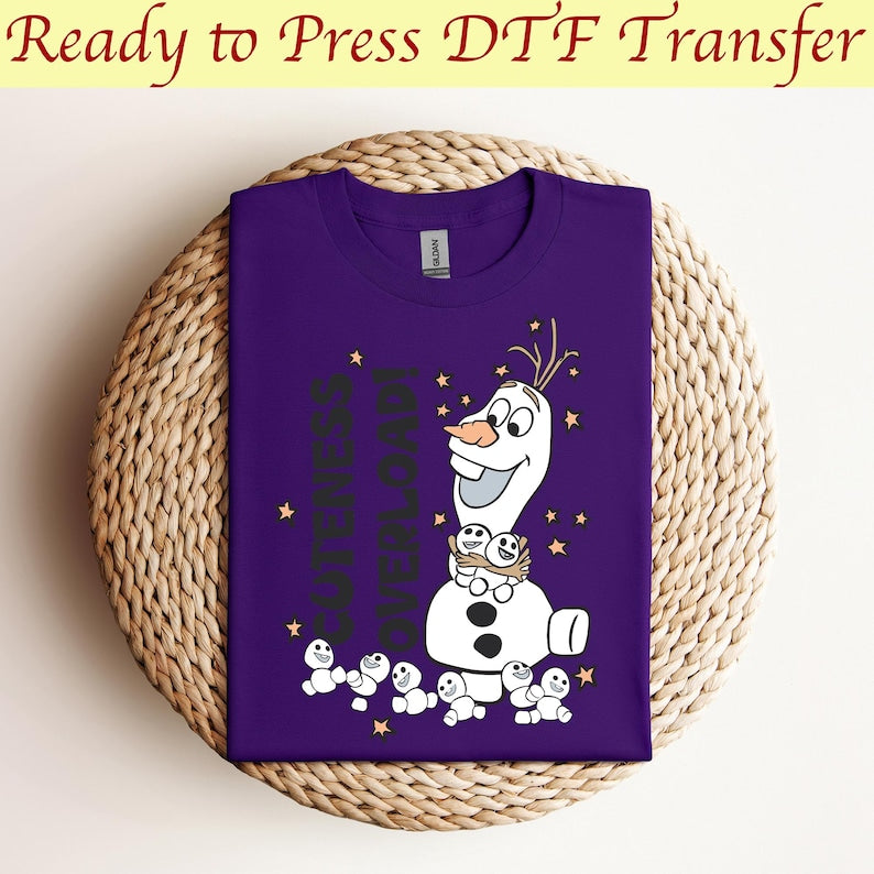 Cuteness Overload Olaf Dtf, Frozen Dtf, Disney Olaf Dtf, Elsa Dtf, Frozen Olaf Dtf, Disney Princess Dtf, Disneyland Dtf,Ready to press