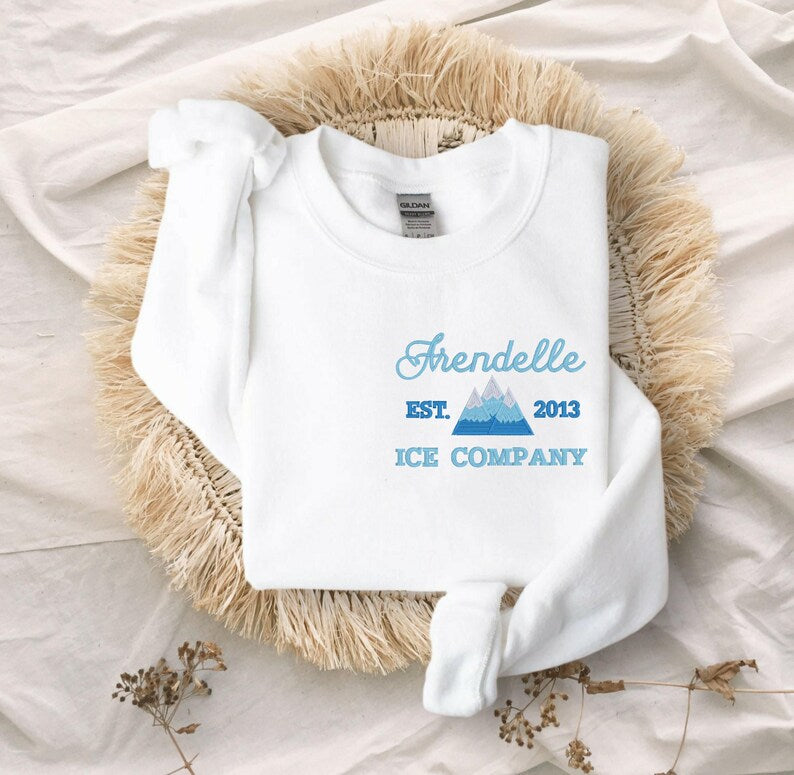 Embroidered Arendelle Ice Company Unisex Crewneck Sweater | Frozen Sweatshirt | Magic Kingdom Sweater | Anna | Elsa | Olaf | Let it Go
