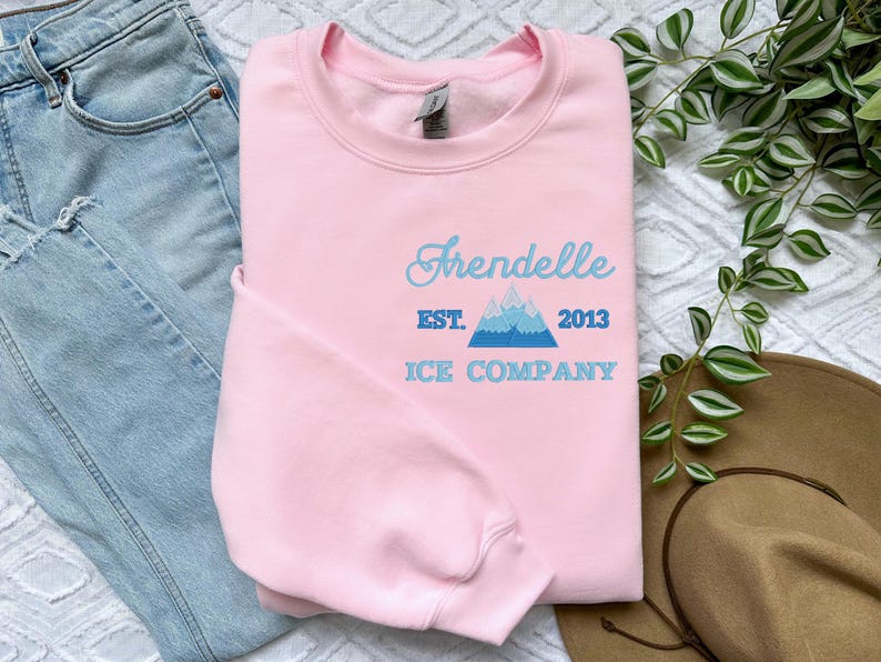 Embroidered Arendelle Ice Company Unisex Crewneck Sweater | Frozen Sweatshirt | Magic Kingdom Sweater | Anna | Elsa | Olaf | Let it Go