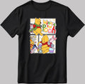 Disney Winnie the Pooh, Short Sleeve White-Black Men's / Women's T Shirt P301