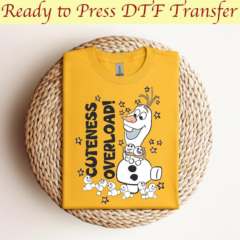 Cuteness Overload Olaf Dtf, Frozen Dtf, Disney Olaf Dtf, Elsa Dtf, Frozen Olaf Dtf, Disney Princess Dtf, Disneyland Dtf,Ready to press