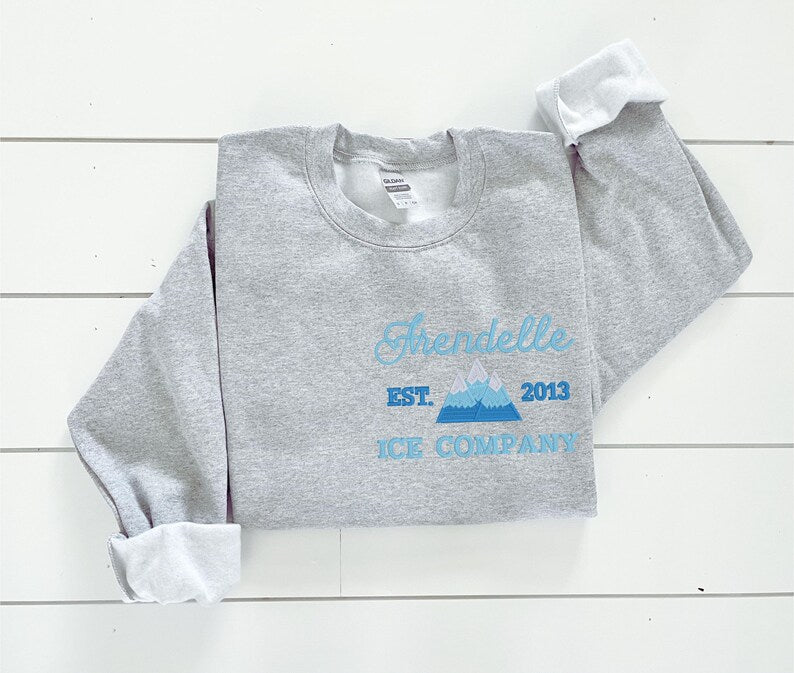 Embroidered Arendelle Ice Company Unisex Crewneck Sweater | Frozen Sweatshirt | Magic Kingdom Sweater | Anna | Elsa | Olaf | Let it Go