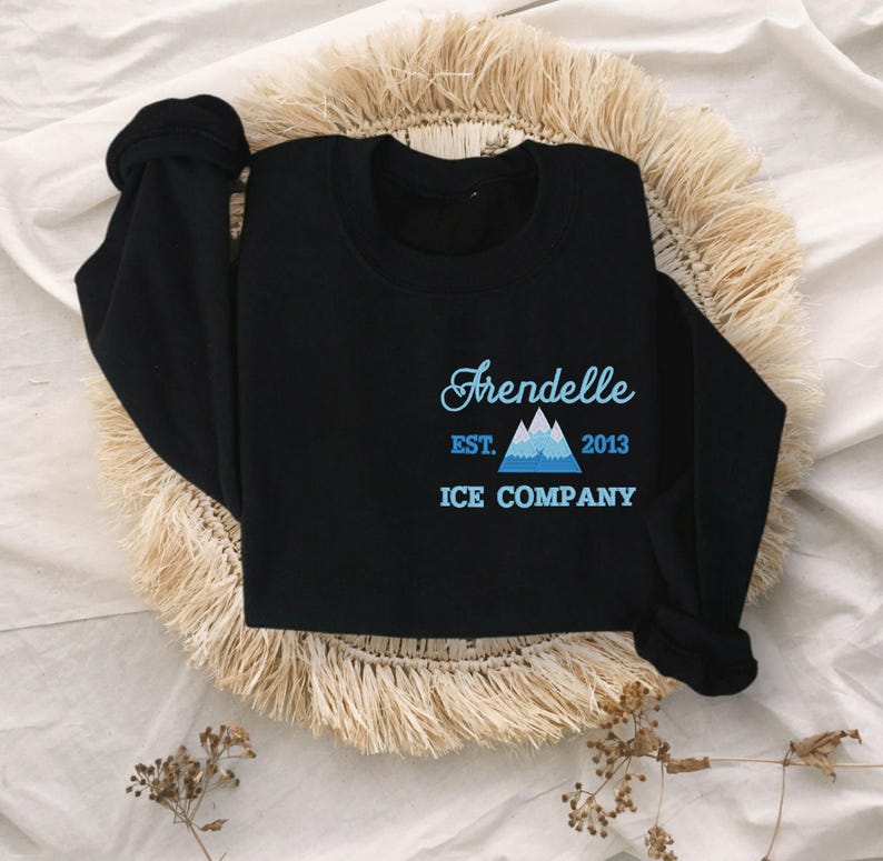 Embroidered Arendelle Ice Company Unisex Crewneck Sweater | Frozen Sweatshirt | Magic Kingdom Sweater | Anna | Elsa | Olaf | Let it Go