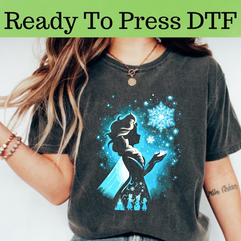 Disney Frozen Elsa DTF, Elsa Watercolor DTF Transfer, Disney Frozen Elsa And Anna DTF, Disney Elsa Frozen Shirt, Elsa And Anna Shirt
