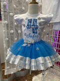 Frozen Birthday Tutu Set: Embroidered Anna and Elsa Shirt