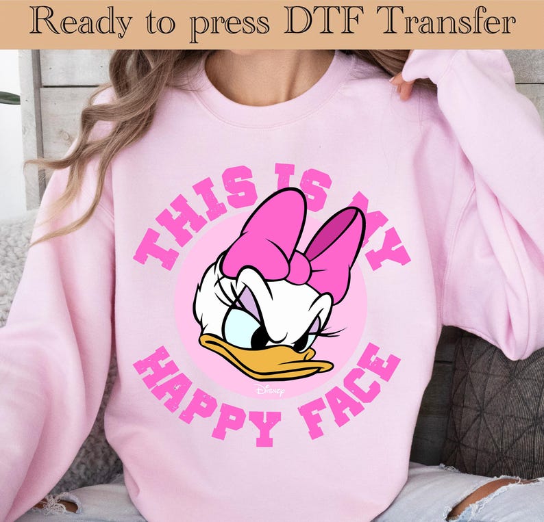 This Is My Happy Face DTF,Donald And Daisy Heat Transfer,Disneyworld DTF Transfer,Disneyland Ready to Press,Mickey DTF Transfers,Disney Gift