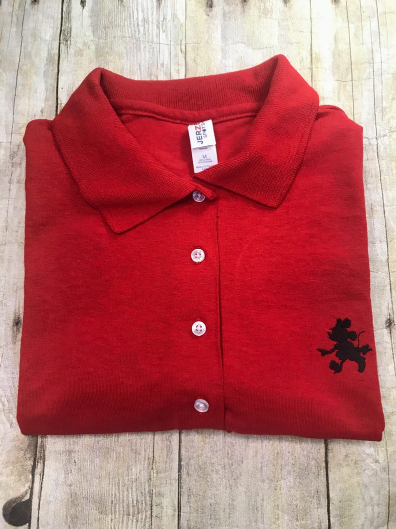 Donald Duck OR Minnie Mouse Silhouette Embroidered Polo