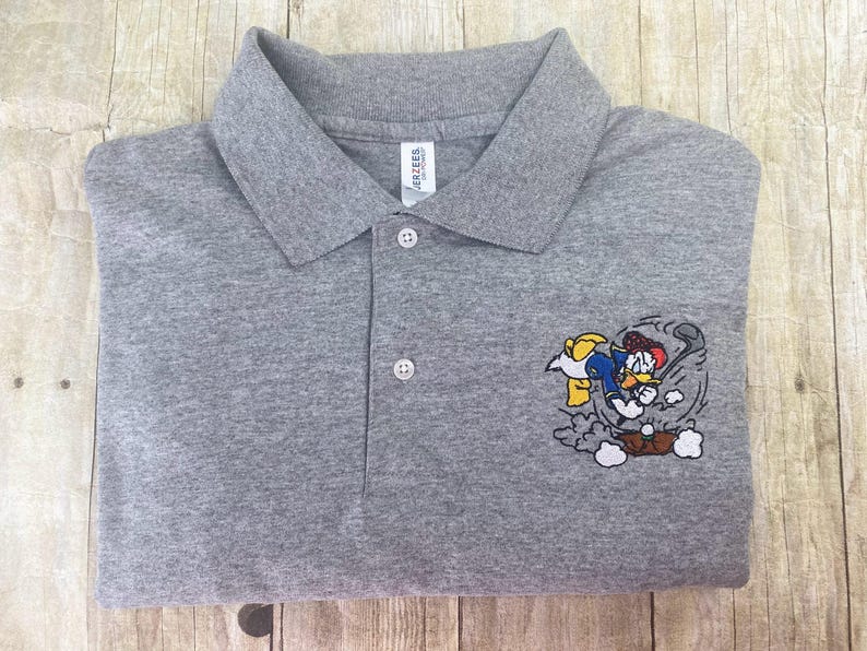 Donald Duck Golfing Embroidered Polo