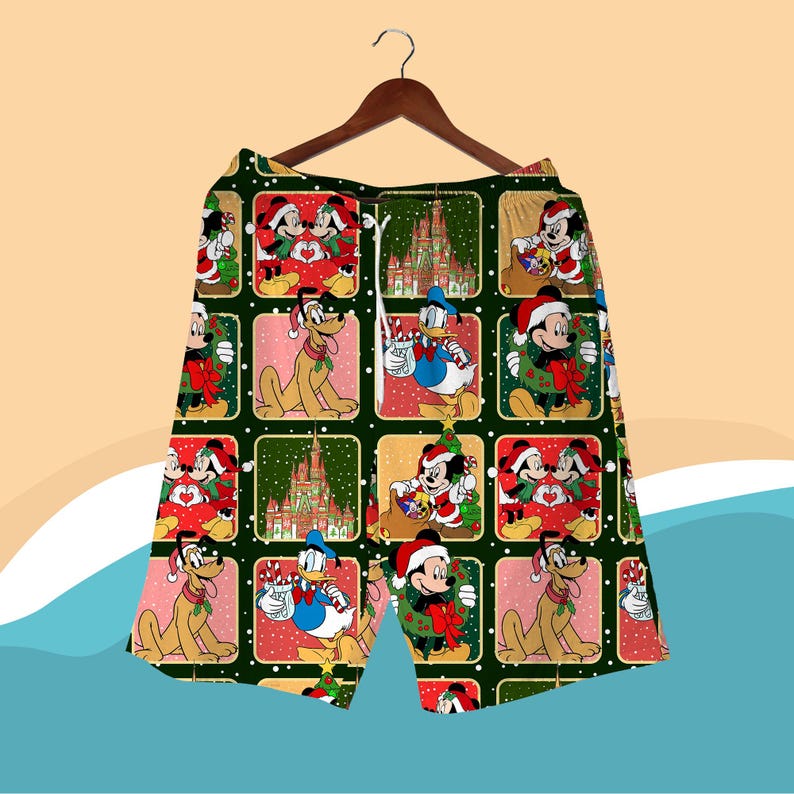 Christmas Hawaiian Shirt Mickey Shirt, Donald Shirt, Pluto Shirt, Santa Shirt, Holiday Vacation Outfit for Men Women, Christmas Shirt gifts