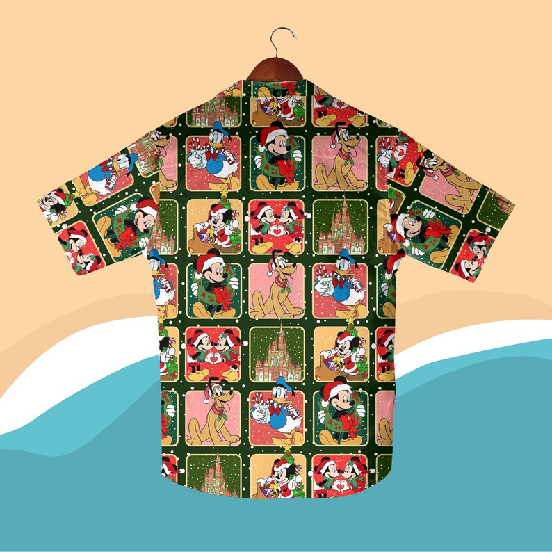 Christmas Hawaiian Shirt Mickey Shirt, Donald Shirt, Pluto Shirt, Santa Shirt, Holiday Vacation Outfit for Men Women, Christmas Shirt gifts