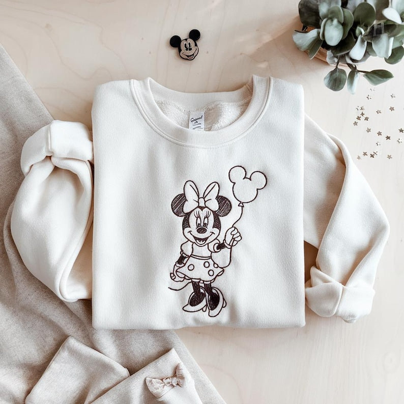 Disney Embroidered Sweatshirt, Mickey Minnie Donald Daisy Shirt, Disney Matching Crewneck, Disney Character Sweater, Disney Trip Outfit