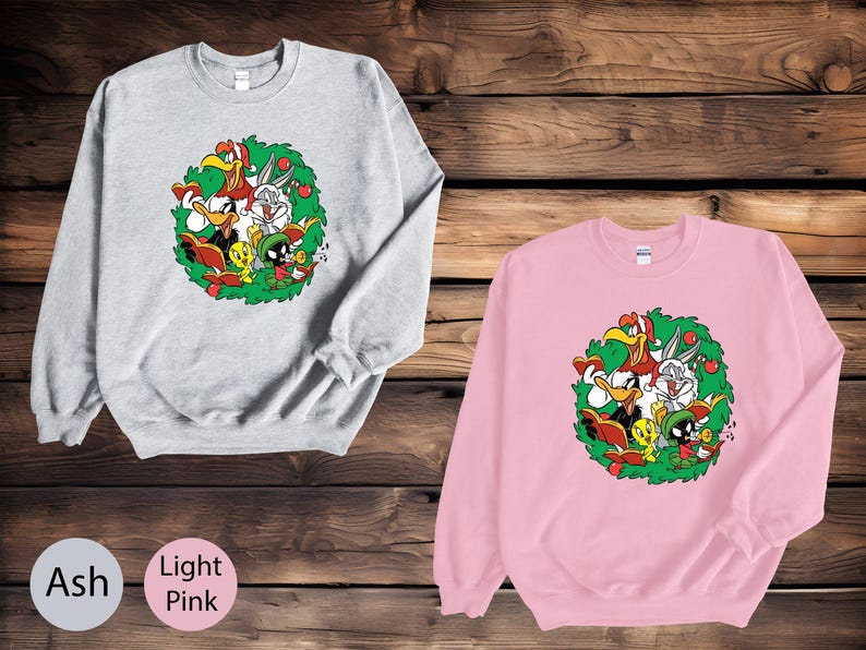 Looney Tunes Squad Christmas Sweatshirt, Space Jam Xmas Hoodie, Tune Squad Matching Shirt, Bugs Bunny Outift, Unisex Crew Neck, Xmas Gifts