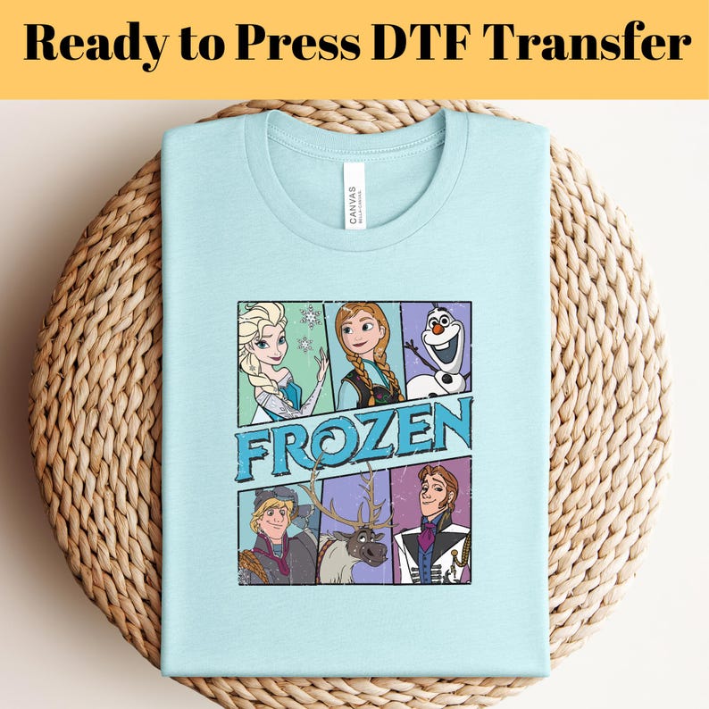 Frozen Family Vacation DTF Transfer: Anna, Elsa, Kristoff - Ready to Press