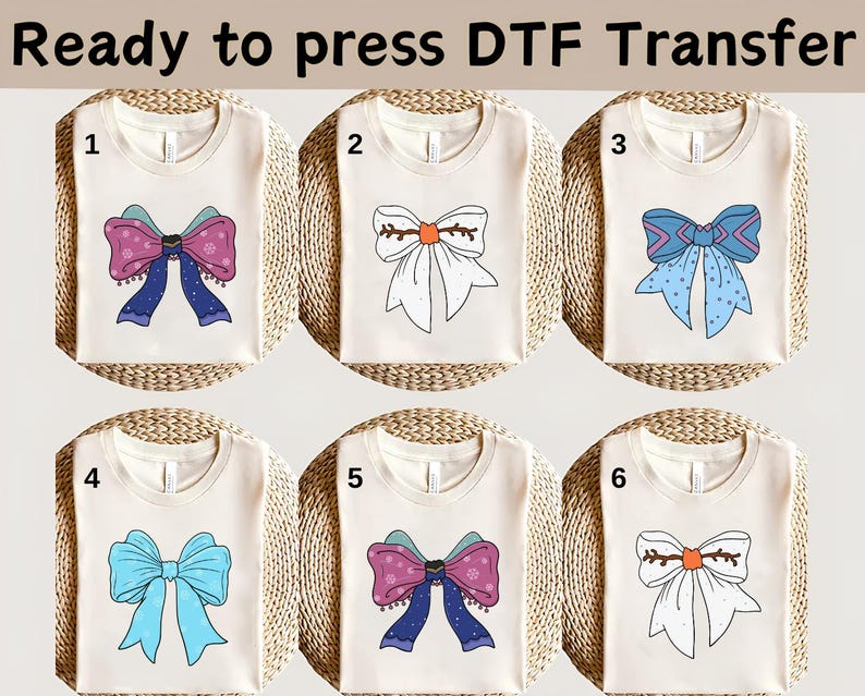 Disney Frozen Friends Coquette Bows DTF, Elsa Anna Olaf product image 1