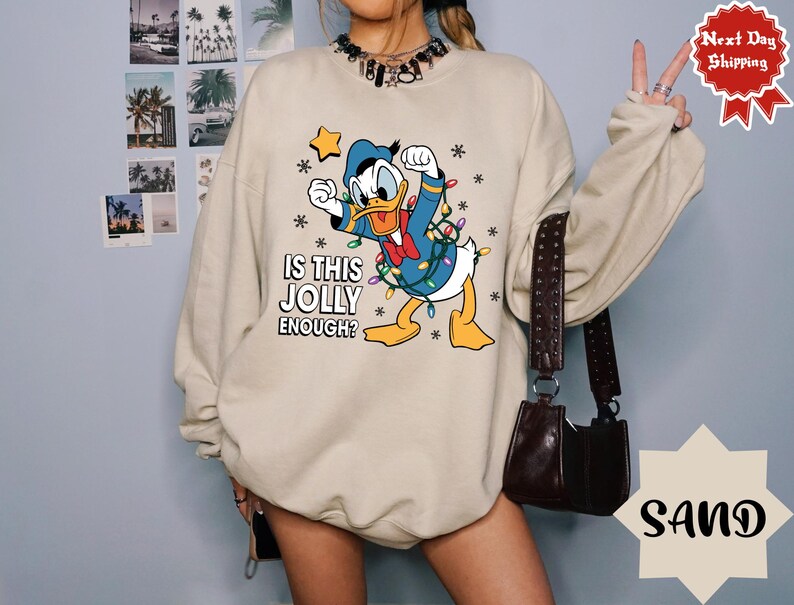 Is This Jolly Enough Shirt, Disney Donald Duck Shirt, Disney Xmas Party Sweater, Christmas Family Trip Shirt, Xmas Holiday Tee