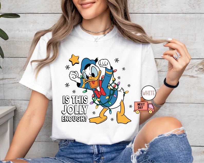 Comfort Colors® Is This Jolly Enough Shirt, Disney Donald Duck Shirt, Disney Xmas Party Shirt, Christmas Family Trip Shirt, Xmas Holiday Tee