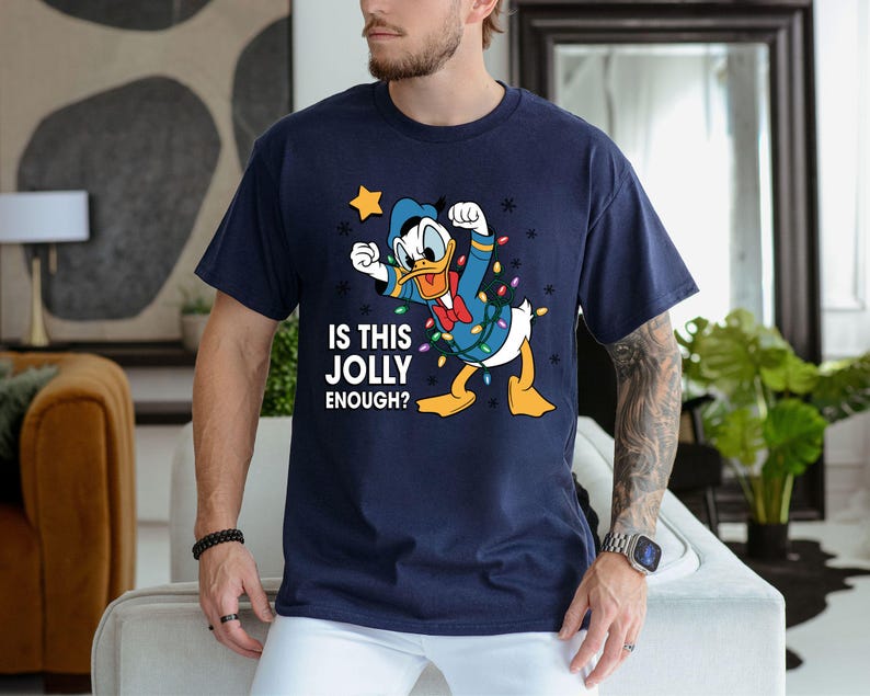 Is This Jolly Enough Shirt, Disney Donald Duck Shirt, Disney Xmas Party Sweater, Christmas Family Trip Shirt, Xmas Holiday Tee