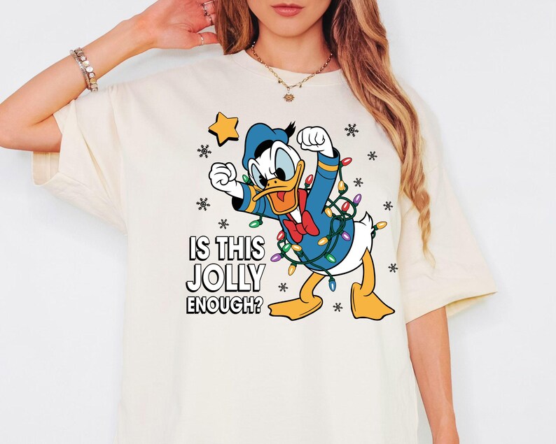 Is This Jolly Enough Shirt, Disney Donald Duck Shirt, Disney Xmas Party Sweater, Christmas Family Trip Shirt, Xmas Holiday Tee