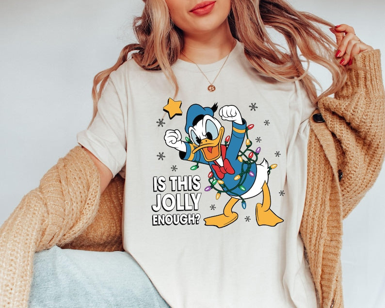 Is This Jolly Enough Shirt, Disney Donald Duck Shirt, Disney Xmas Party Sweater, Christmas Family Trip Shirt, Xmas Holiday Tee