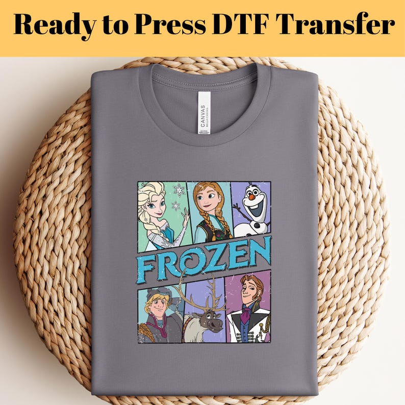 Frozen Family Vacation DTF Transfer: Anna, Elsa, Kristoff - Ready to Press