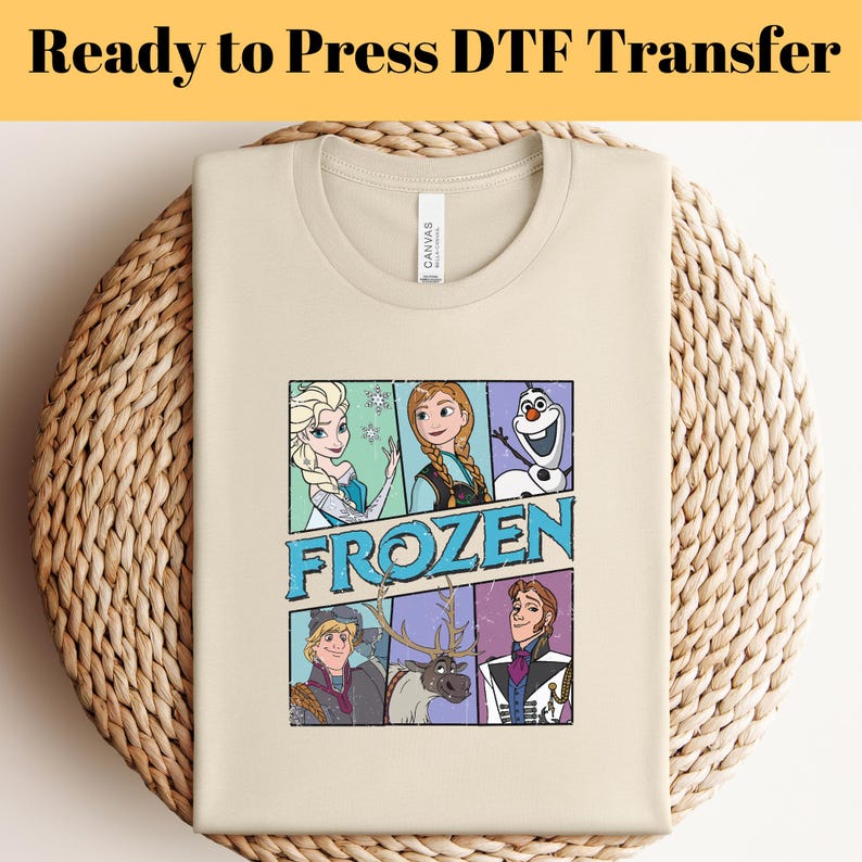 Frozen Family Vacation DTF Transfer: Anna, Elsa, Kristoff - Ready to Press