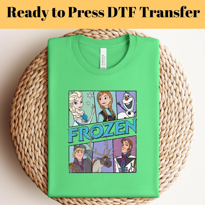 Frozen Family Vacation DTF Transfer: Anna, Elsa, Kristoff - Ready to Press