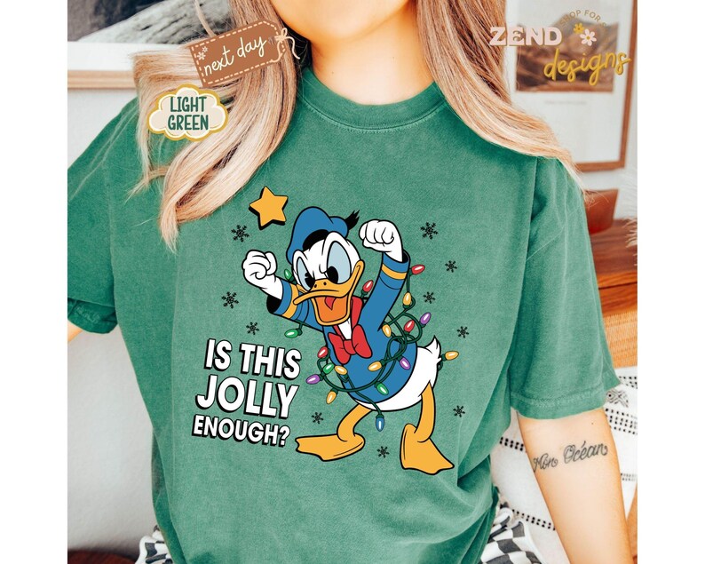 Comfort Colors® Is This Jolly Enough Shirt, Disney Donald Duck Shirt, Disney Xmas Party Shirt, Christmas Family Trip Shirt, Xmas Holiday Tee