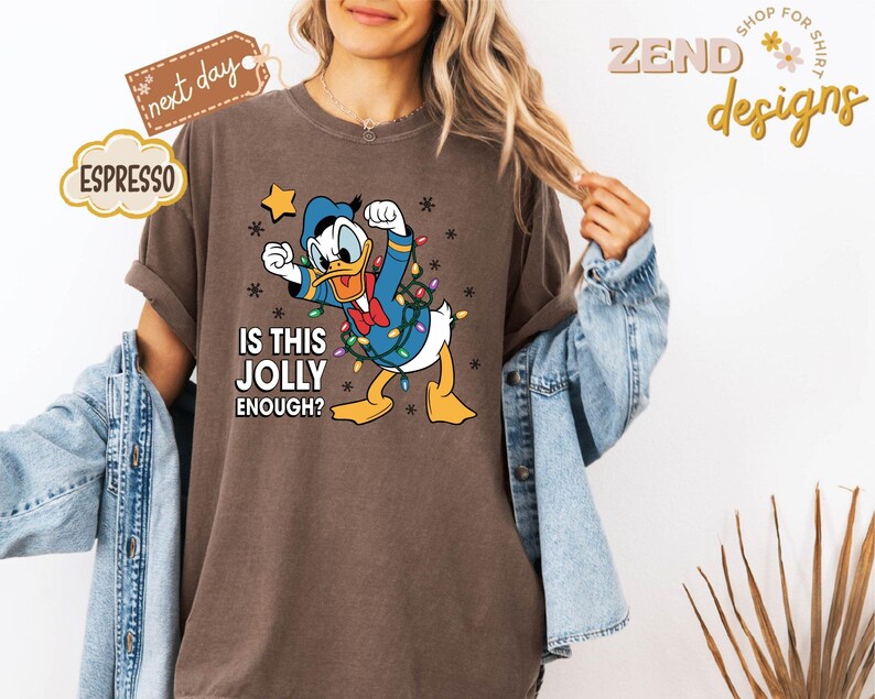 Comfort Colors® Is This Jolly Enough Shirt, Disney Donald Duck Shirt, Disney Xmas Party Shirt, Christmas Family Trip Shirt, Xmas Holiday Tee