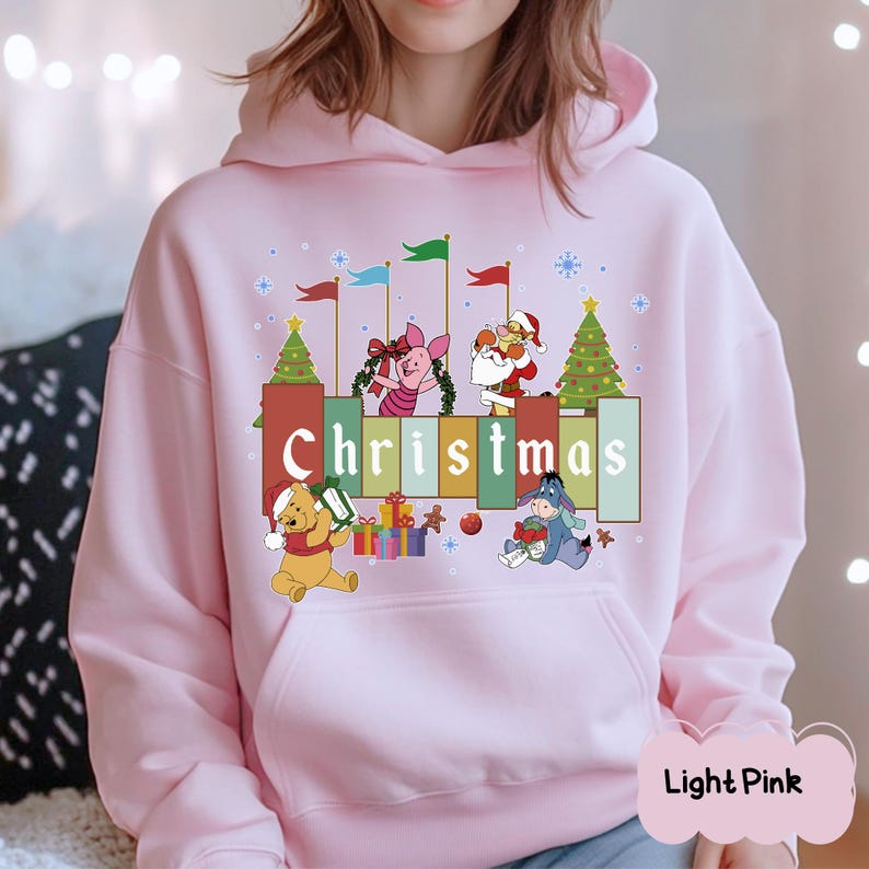 Winnie the Pooh Christmas Shirt, Disney Friends Holiday Shirt, Tigger Piglet Eeyore Xmas Family Matching Outfit, Christmas Sweatshirt