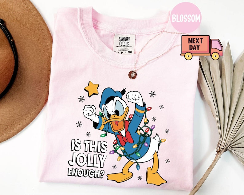 Comfort Colors® Is This Jolly Enough Shirt, Disney Donald Duck Shirt, Disney Xmas Party Shirt, Christmas Family Trip Shirt, Xmas Holiday Tee