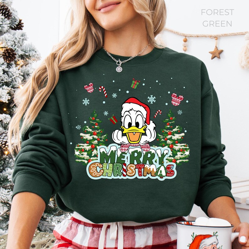 Disney Donald Duck Christmas Sweatshirt, Disney Family Christmas Shirt, Retro Disney Holiday Shirt, Mickey And Friends Christmas Sweatshirt