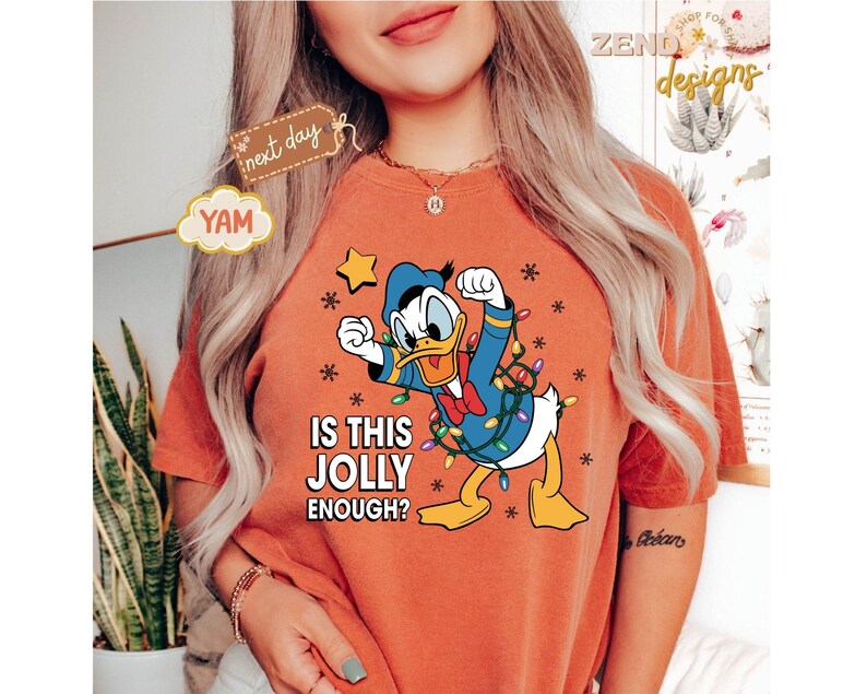 Comfort Colors® Is This Jolly Enough Shirt, Disney Donald Duck Shirt, Disney Xmas Party Shirt, Christmas Family Trip Shirt, Xmas Holiday Tee