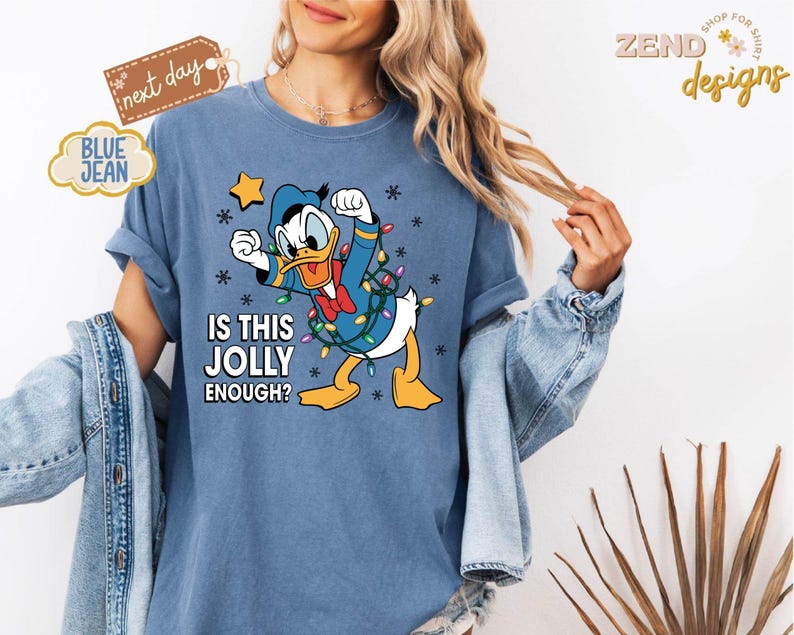 Comfort Colors® Is This Jolly Enough Shirt, Disney Donald Duck Shirt, Disney Xmas Party Shirt, Christmas Family Trip Shirt, Xmas Holiday Tee