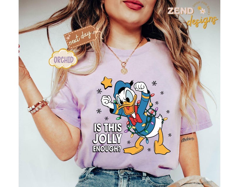 Comfort Colors® Is This Jolly Enough Shirt, Disney Donald Duck Shirt, Disney Xmas Party Shirt, Christmas Family Trip Shirt, Xmas Holiday Tee