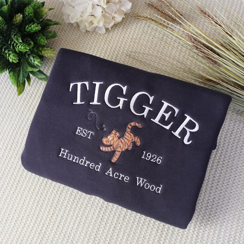 Embroidered Winnie The Pooh Crewneck | Pooh, Piglet, Tigger, Eeyore
