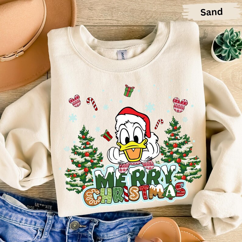 Disney Donald Duck Christmas Sweatshirt, Disney Family Christmas Shirt, Retro Disney Holiday Shirt, Mickey And Friends Christmas Sweatshirt