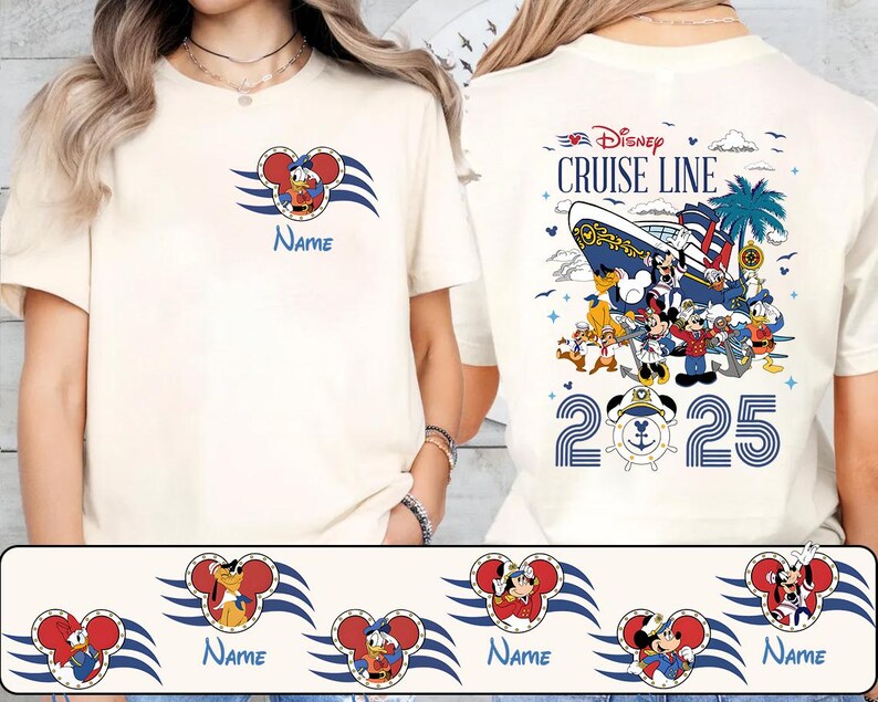 Disney Cruise Line Shirt 2026 – Family Matching Cruise Shirts – Personalized Name Shirt – Mickey Minnie Donald Goofy Pluto Daisy Tee