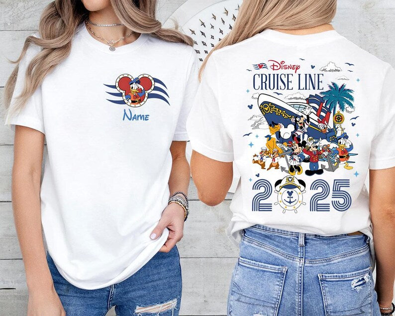 Disney Cruise Line Shirt 2026 – Family Matching Cruise Shirts – Personalized Name Shirt – Mickey Minnie Donald Goofy Pluto Daisy Tee