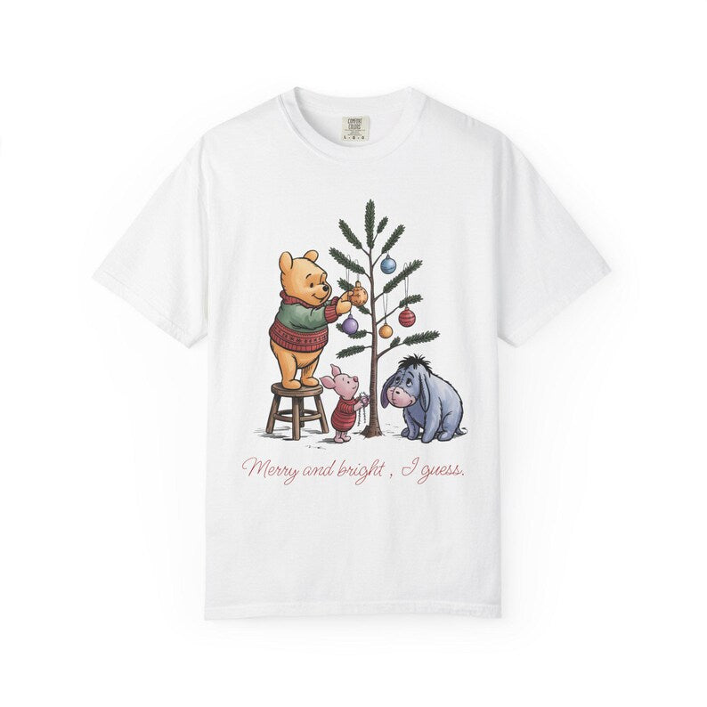 Merry and Bright, I Guess Shirt Vintage Winnie-the-Pooh & Eeyore Christmas Tee