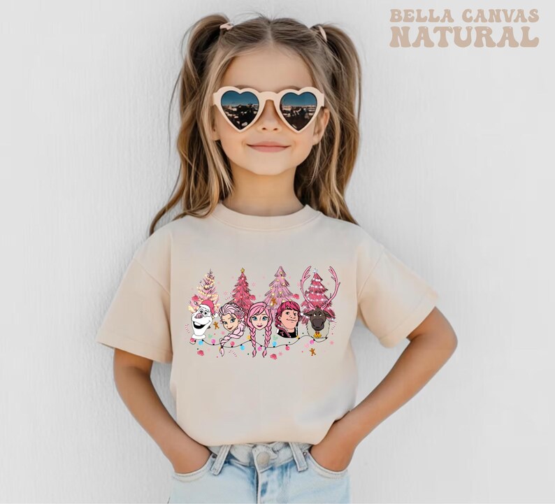 Disney Frozen Pink Christmas T-Shirt, Disneyland Family Vacation Gift, Merry Christmas Sweatshirt, Xmas Gift, Comfort Colors T-Shirt