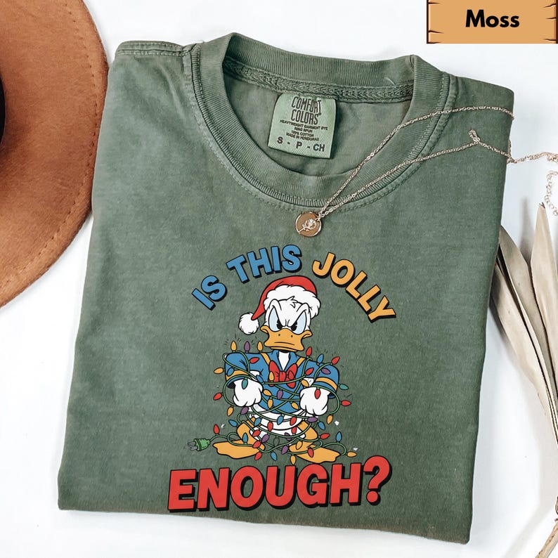 Comfort Colors® Is This Jolly Enough Shirt, Disney Donald Duck Shirt, Disney Xmas Tee, Christmas Family Trip Shirt, Family Matching Outfit