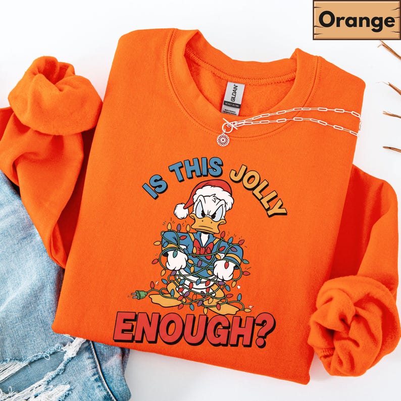 Is This Jolly Enough Sweatshirt, Disney Donald Duck Hoodie, Disney Xmas Sweater, Christmas Family Trip Shirt, Holiday Family Matching Outfit