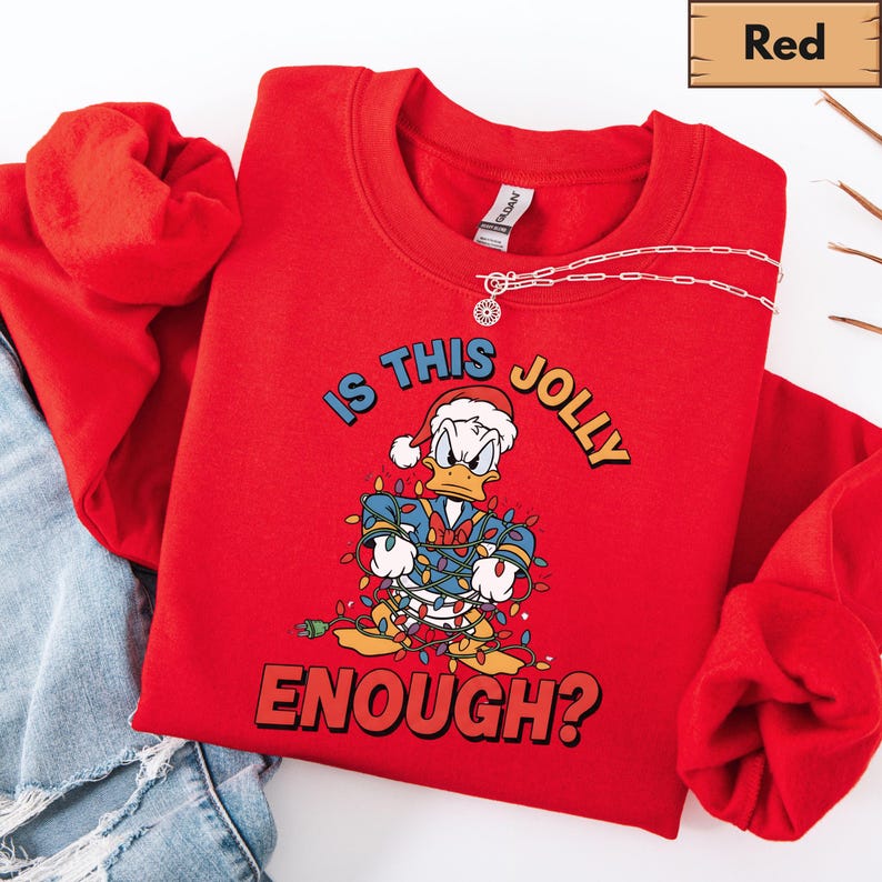 Is This Jolly Enough Sweatshirt, Disney Donald Duck Hoodie, Disney Xmas Sweater, Christmas Family Trip Shirt, Holiday Family Matching Outfit