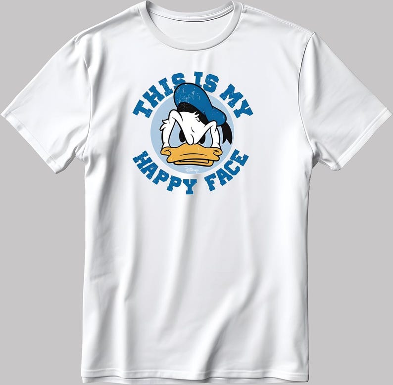 Disney Donald Duck "This is my Happy Face" Men's / Women's T Shirt KA83