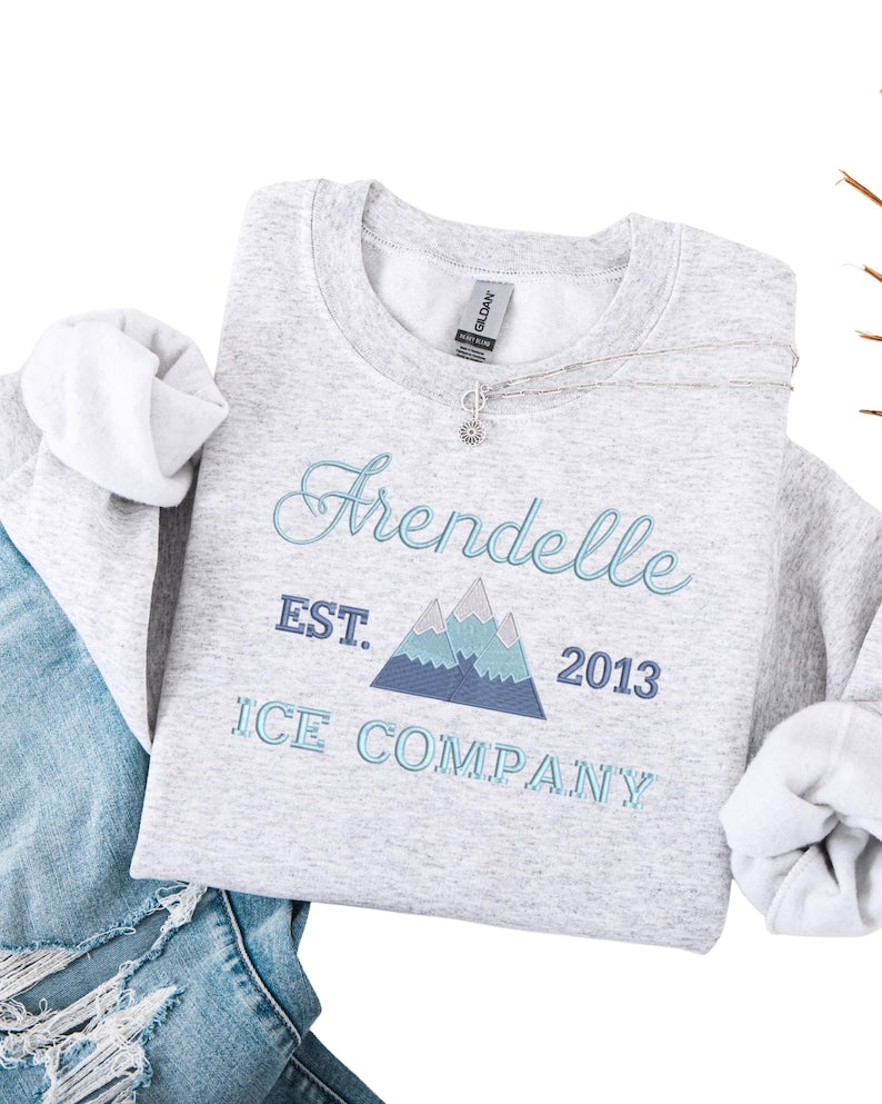 Embroidered Frozen Arendelle Sweatshirt: Arendelle Ice Company Established 1993 shirt
