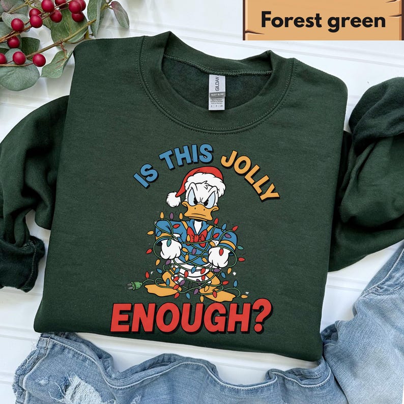 Is This Jolly Enough Sweatshirt, Disney Donald Duck Hoodie, Disney Xmas Sweater, Christmas Family Trip Shirt, Holiday Family Matching Outfit